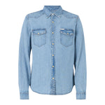 GUESS camicia manica lunga in denim tinta unita Azzurro per Bambino L4GH06D3PF5 AZZURRO GUESS
