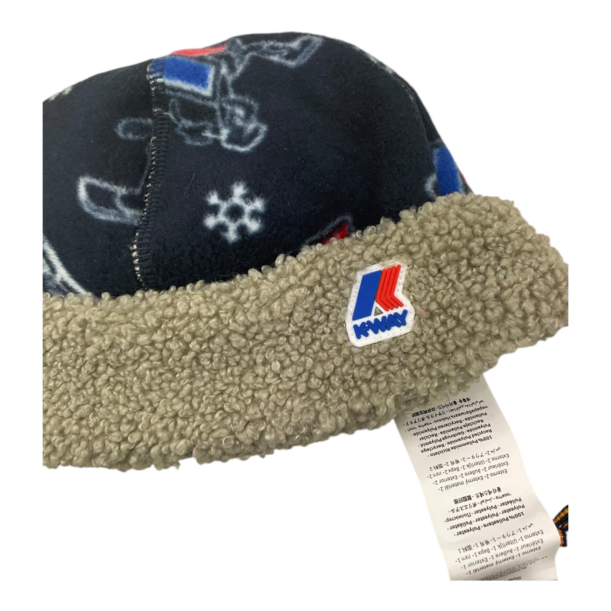 K-WAY set 2pz coperta-cappello tinta unita con stampa Blu per Neonato K3147ZW BLU K-WAY