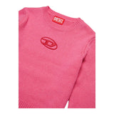 DIESEL maglia tinta unita girocollo con logo Fuxia per Bambina J02084X FUXIA DIESEL