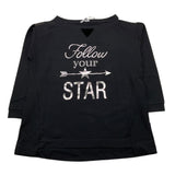 MONNALISA shirt girocollo tinta unita con stampa in contrasto Nero per Bambina SHIRTMNN NERO MONNALISA