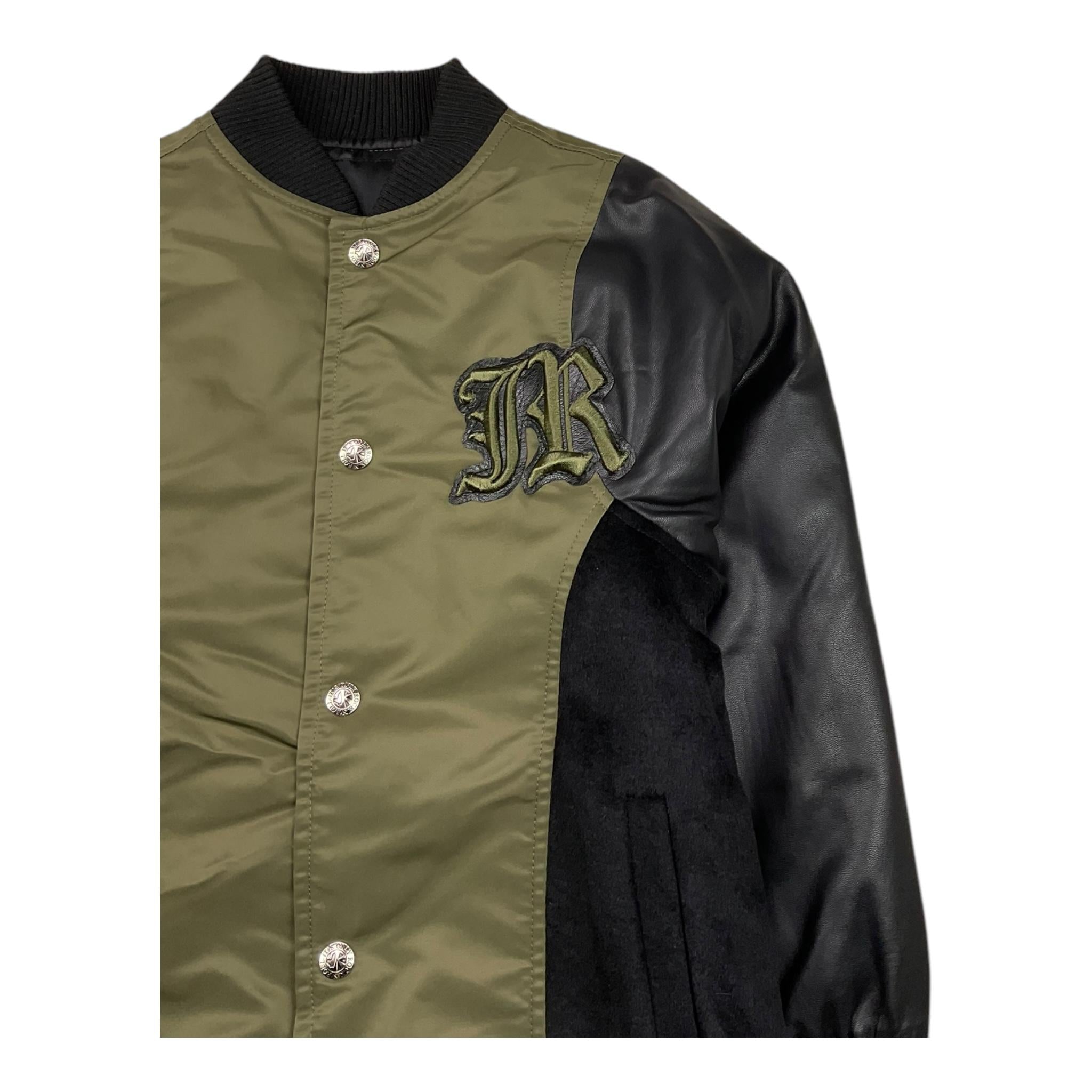 JOHN RICHMOND giubbino bicolore con maniche in ecopelle Verde/nero per Bambino RBA25063GB VERDE/NERO JOHN RICHMOND