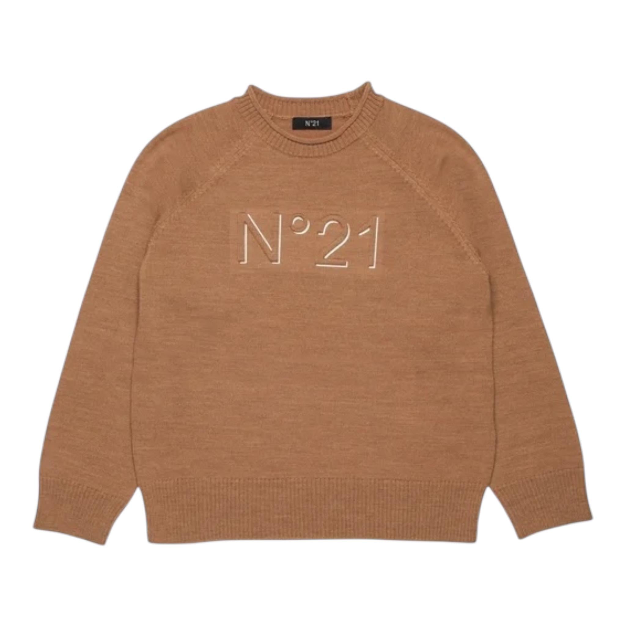 N°21 maglia tinta unita con logo Cammello per Bambino N21953X CAMMELLO N°21