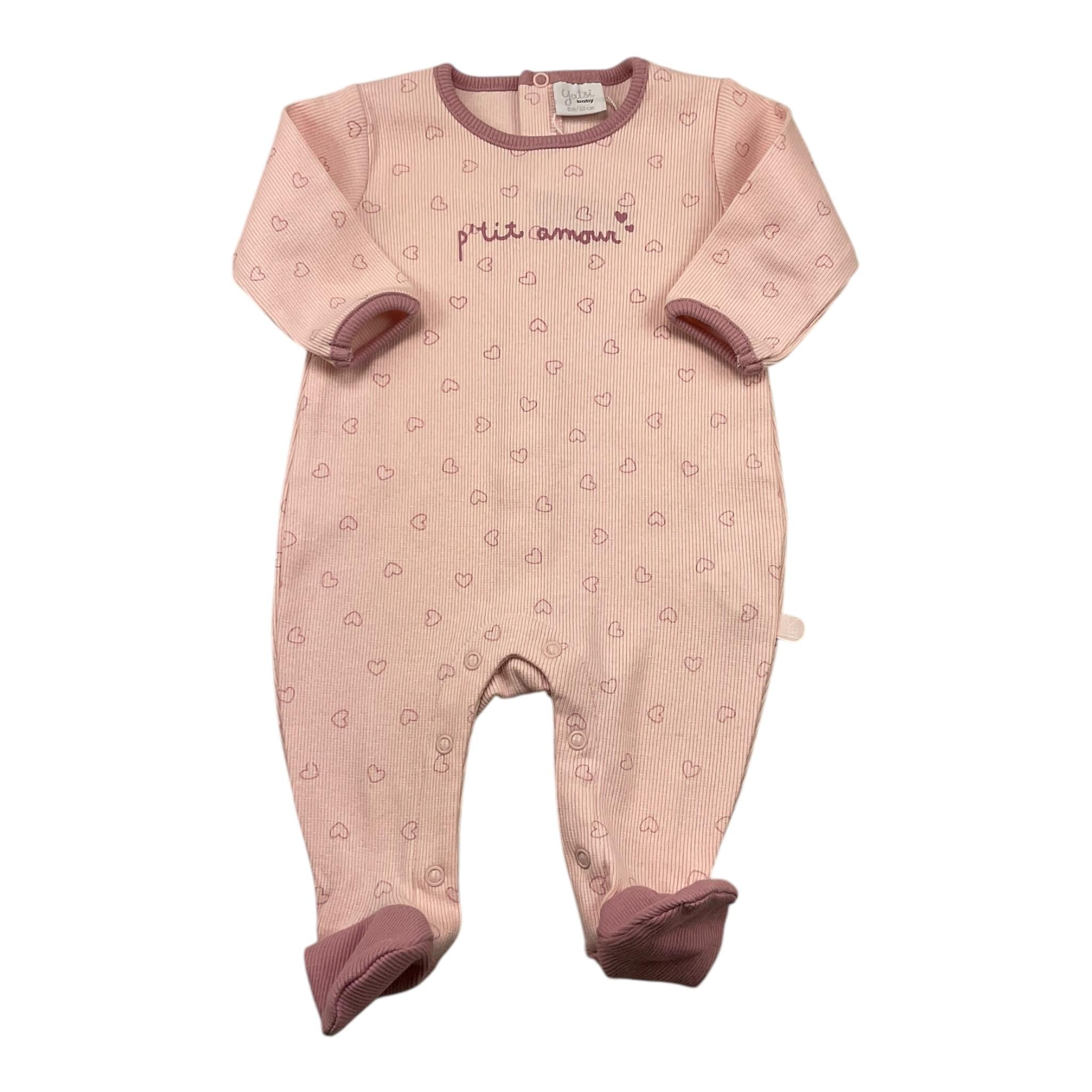 YATSI BABY tutina tinta unita con fantasia Rosa per Neonata 24110357 ROSA YATSI BABY
