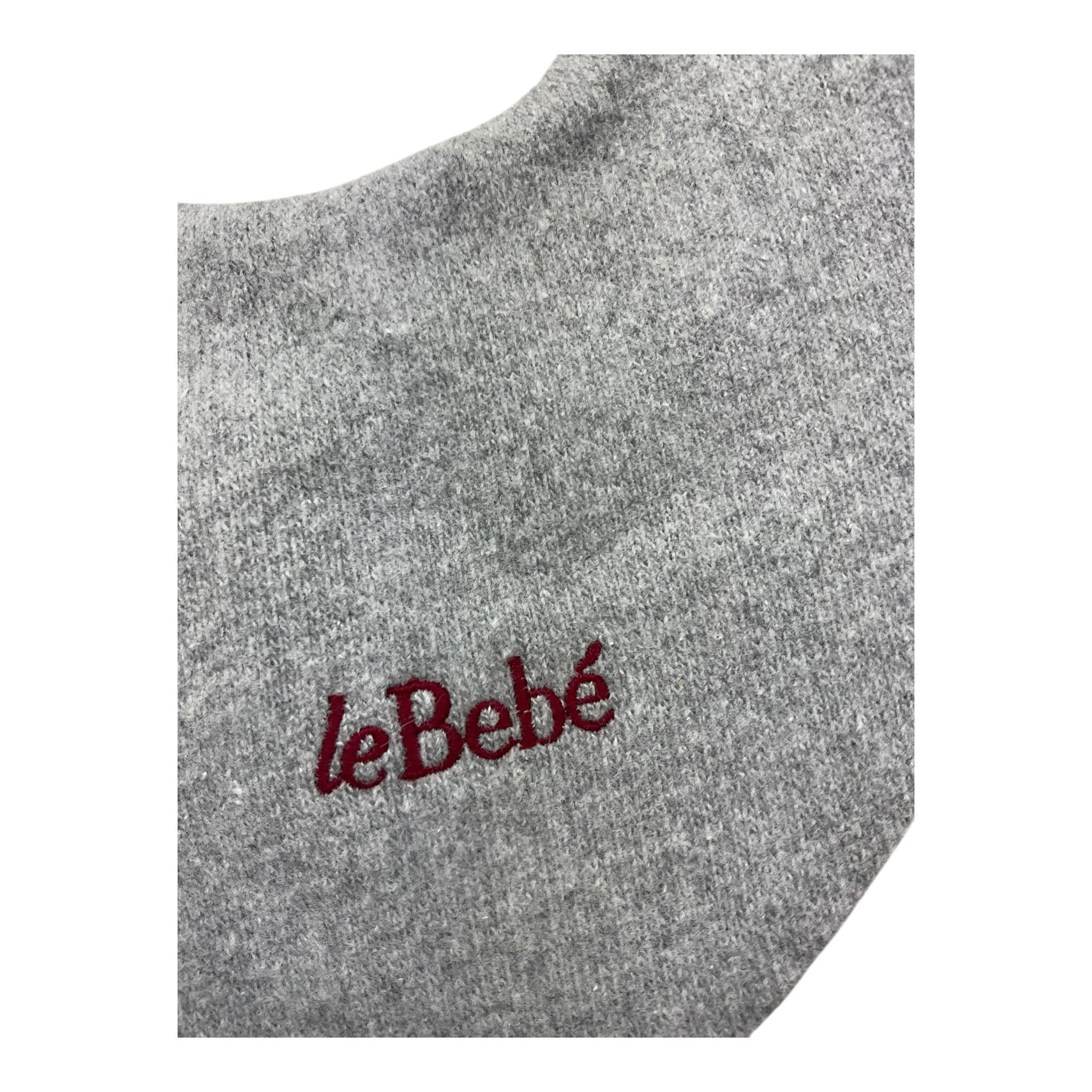 LE BEBE' bavetta tinta unita con logo Grigio per Neonato LBG6121 GRIGIO LE BEBE'