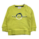 TRUSSARDI felpa chiusa girocollo tinta unita con stampa Verde per Neonato TIA24048FE VERDE TRUSSARDI