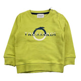TRUSSARDI felpa chiusa girocollo tinta unita con stampa Verde per Neonato TIA24048FE VERDE TRUSSARDI