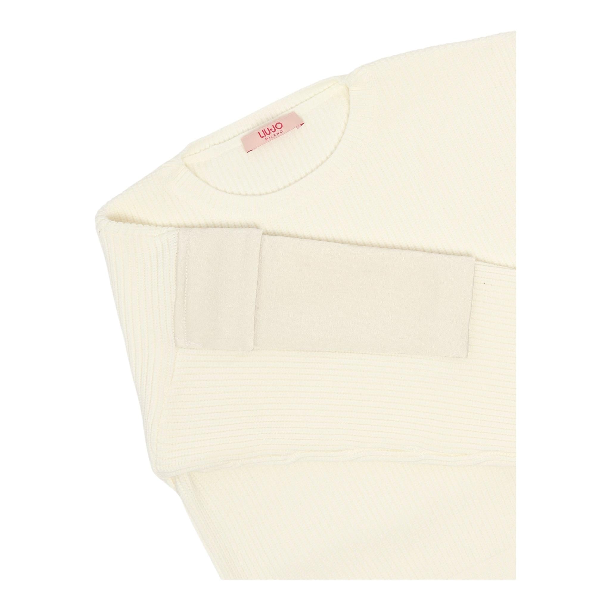 LIU JO maglia girocollo tinta unita con tasche alle maniche Panna per Bambina GF4215XX PANNA LIU JO