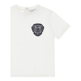 ROBERTO CAVALLI t-shirt girocollo tinta unita con stampa in contrasto Bianco per Neonato TJT631 BIANCO ROBERTO CAVALLI