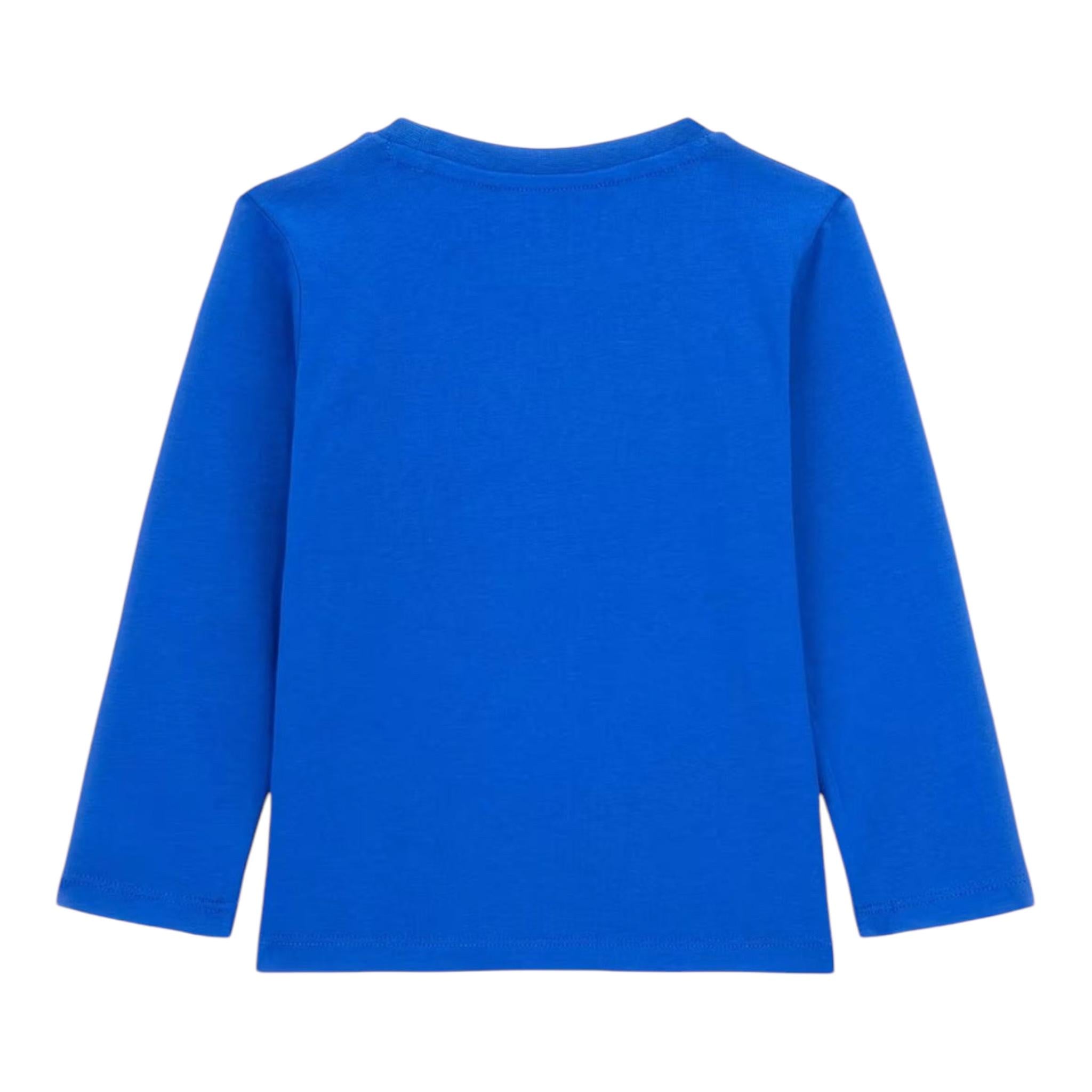 GUESS shirt girocollo tinta unita con stampa Cobalto per Bambino N4YI13K8HM4 COBALTO GUESS