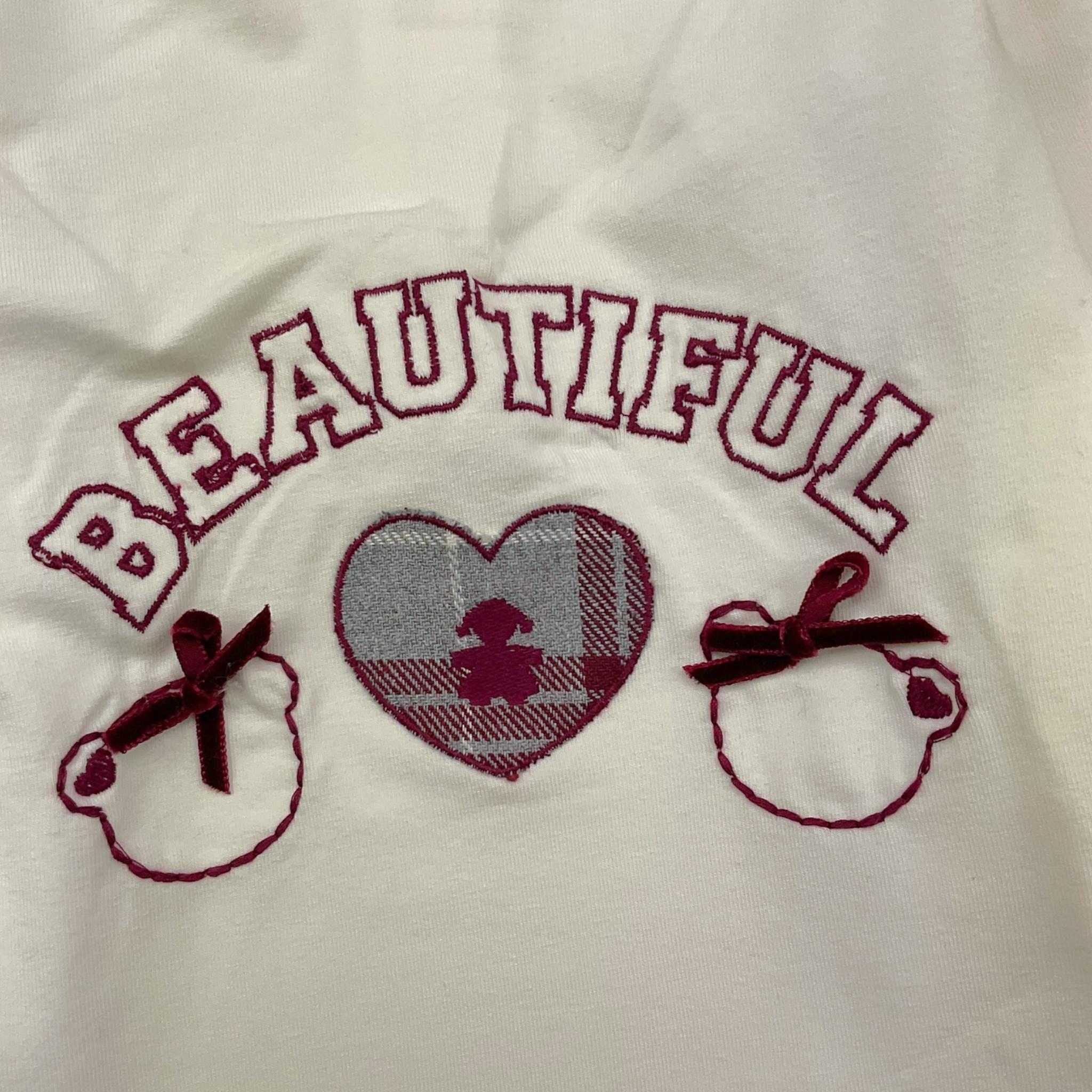 LE BEBE' shirt girocollo tinta unita con stampa Bianco per Neonata LBG6090 BIANCO LE BEBE'