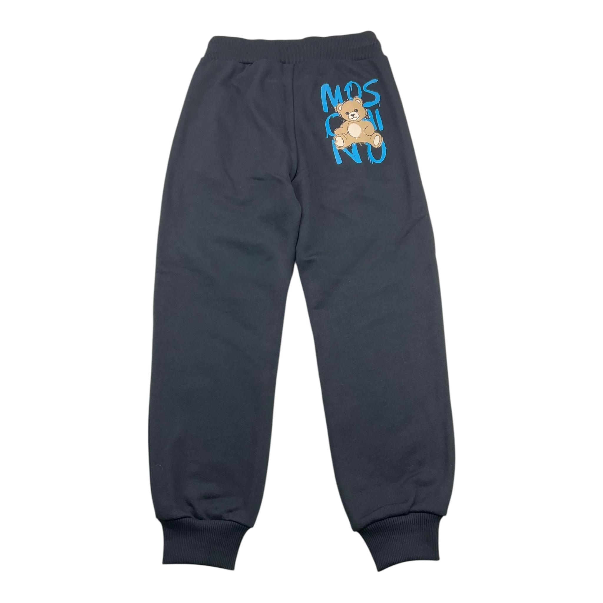 MOSCHINO pantalone modello tuta tinta unita con stampa Nero per Bambino HUP08L NERO MOSCHINO
