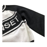 TWINSET maglia bicolore girocollo con logo ricamato Bianco/nero per Bambina 222GJ3190 BIANCO/NERO TWINSET