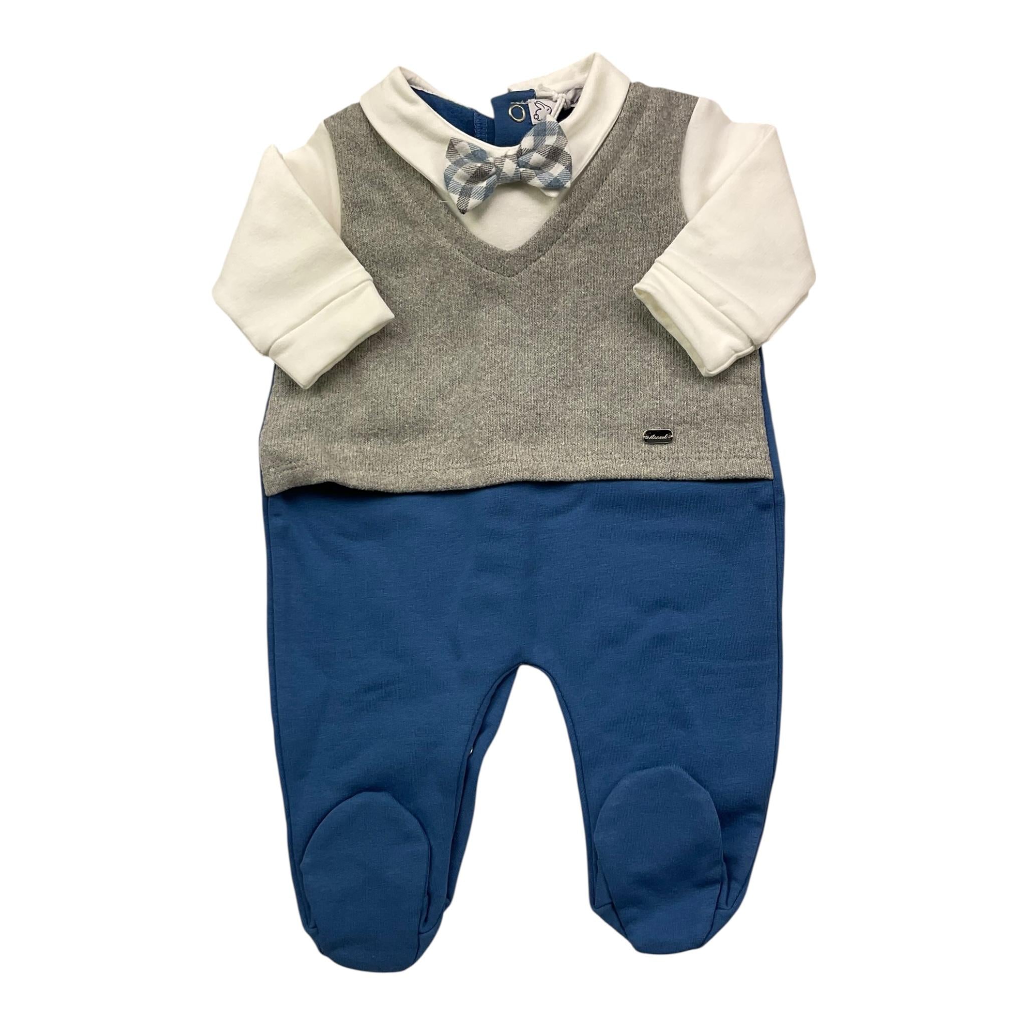 NINNAOH tutina tricolore con papillions integrato Bianco per Neonato I23220T BIANCO NINNAOH