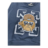 EMC felpa chiusa girocollo tinta unita con stapa in contrasto Blu per Bambino CE2098 BLU EMC