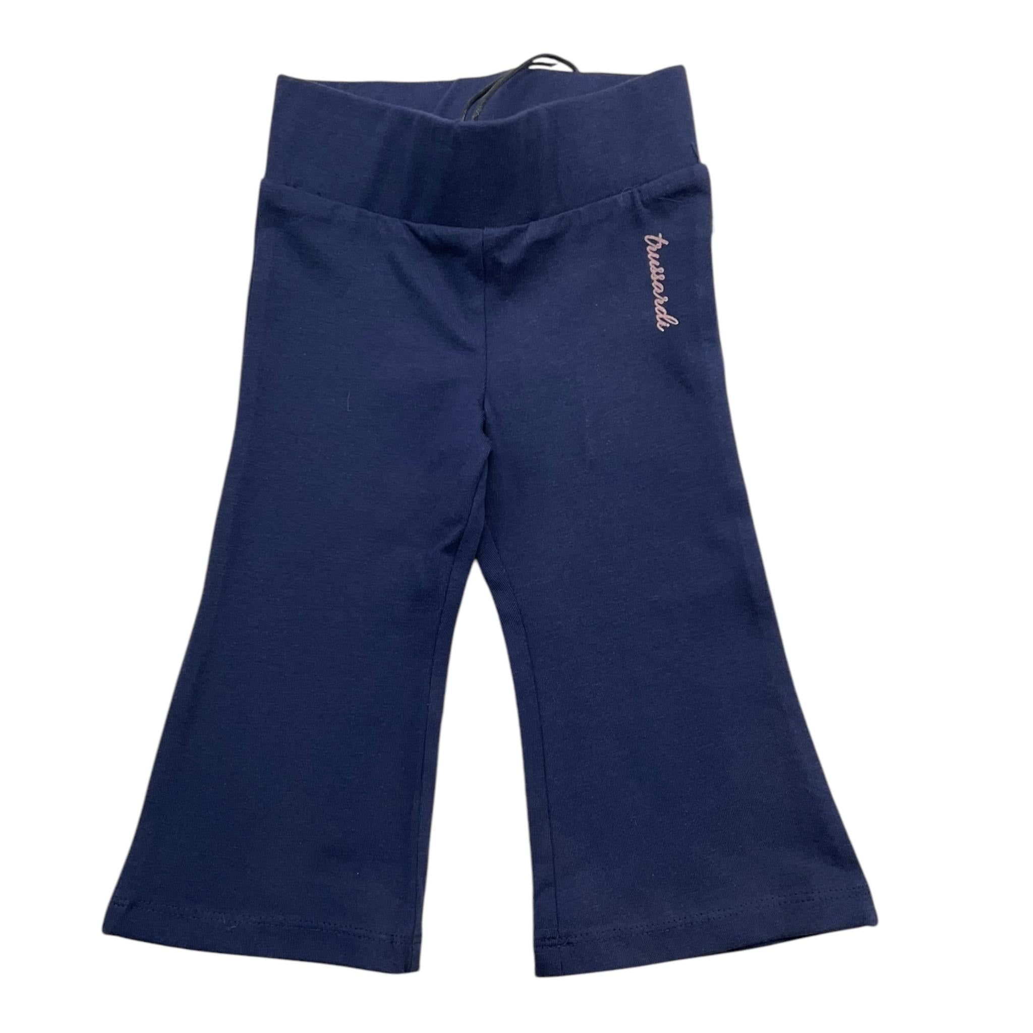 TRUSSARDI leggins modello a zampa tinta unita Blu per Neonata TIA25007LE BLU TRUSSARDI