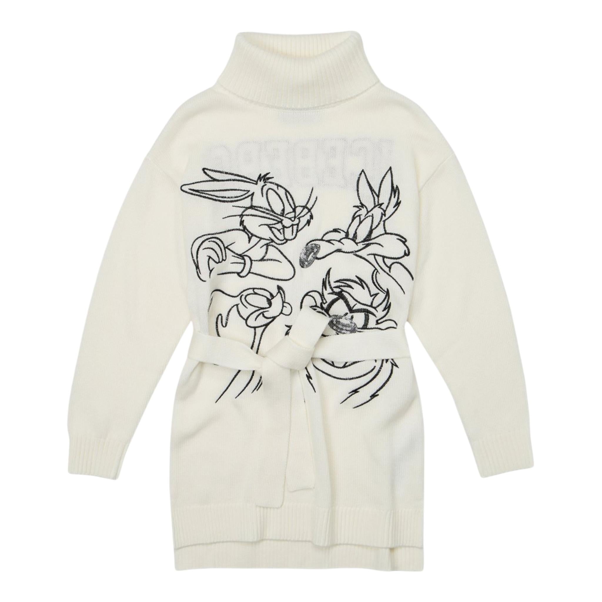 ICEBERG abito in maglia tinta unita collo alto Panna per Bambina VSICE5350J PANNA ICEBERG