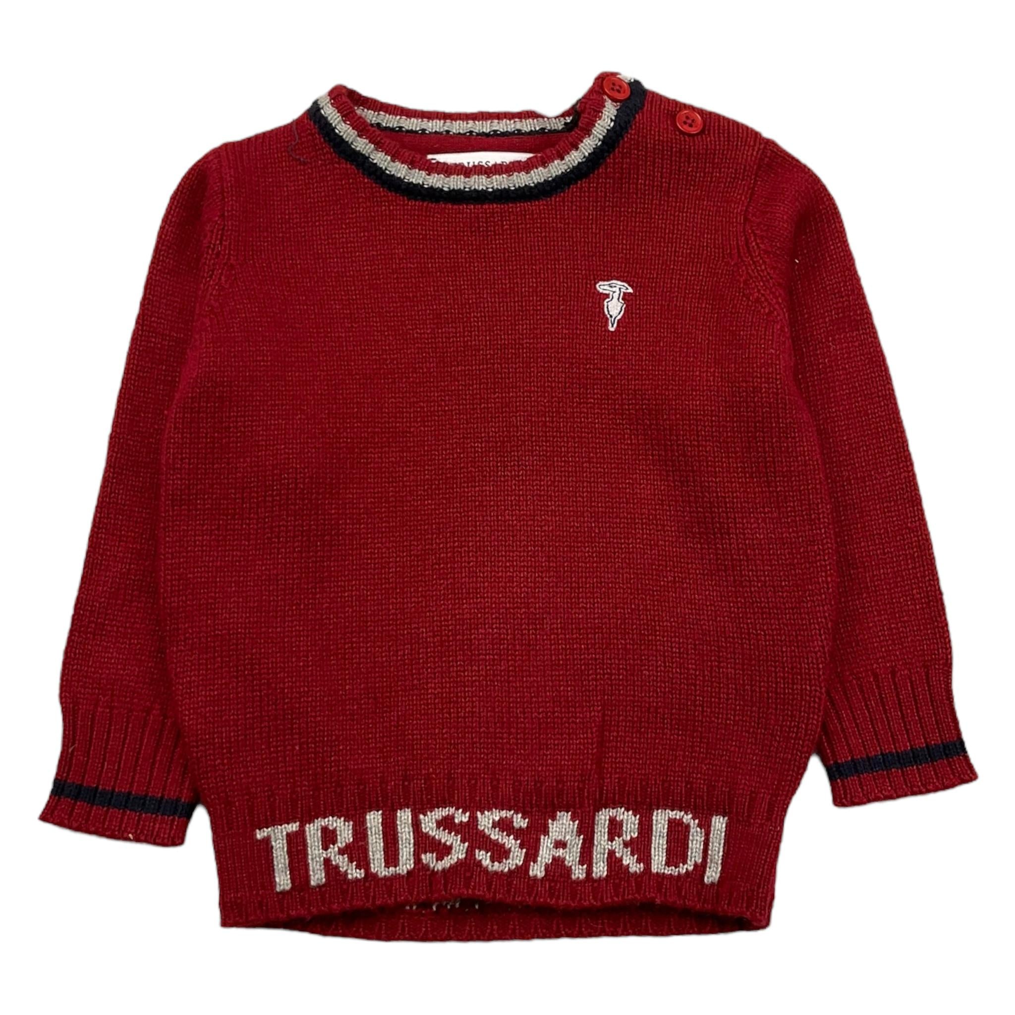 TRUSSARDI maglia girocollo tinta unita cn stampa in contrasto Rosso per Bambina TIA25050MA ROSSO TRUSSARDI