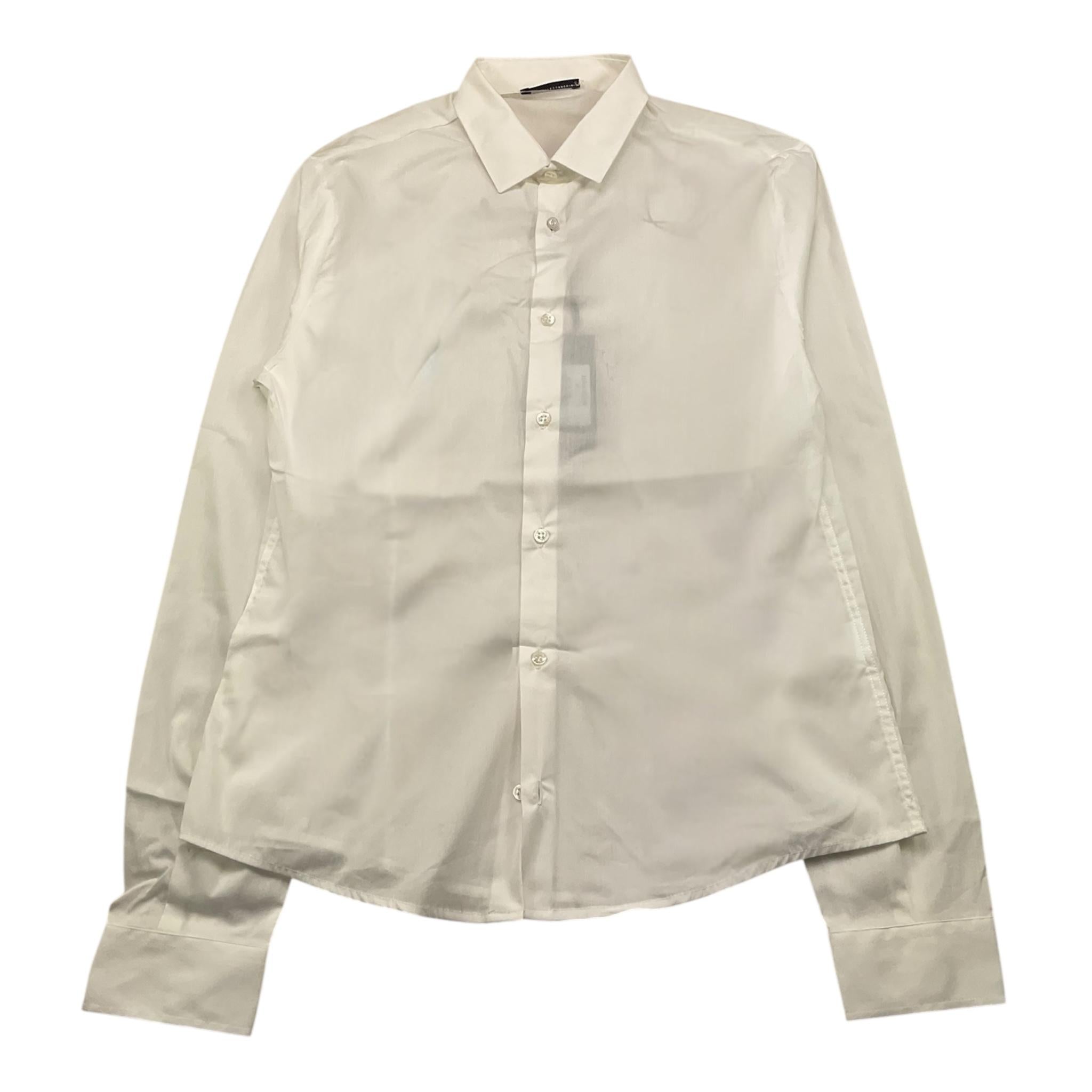 DANIELE ALESSANDRINI camicia manica lunga tinta unita con stampa logo Panna per Bambino 1231C00030 PANNA DANIELE ALESSANDRINI