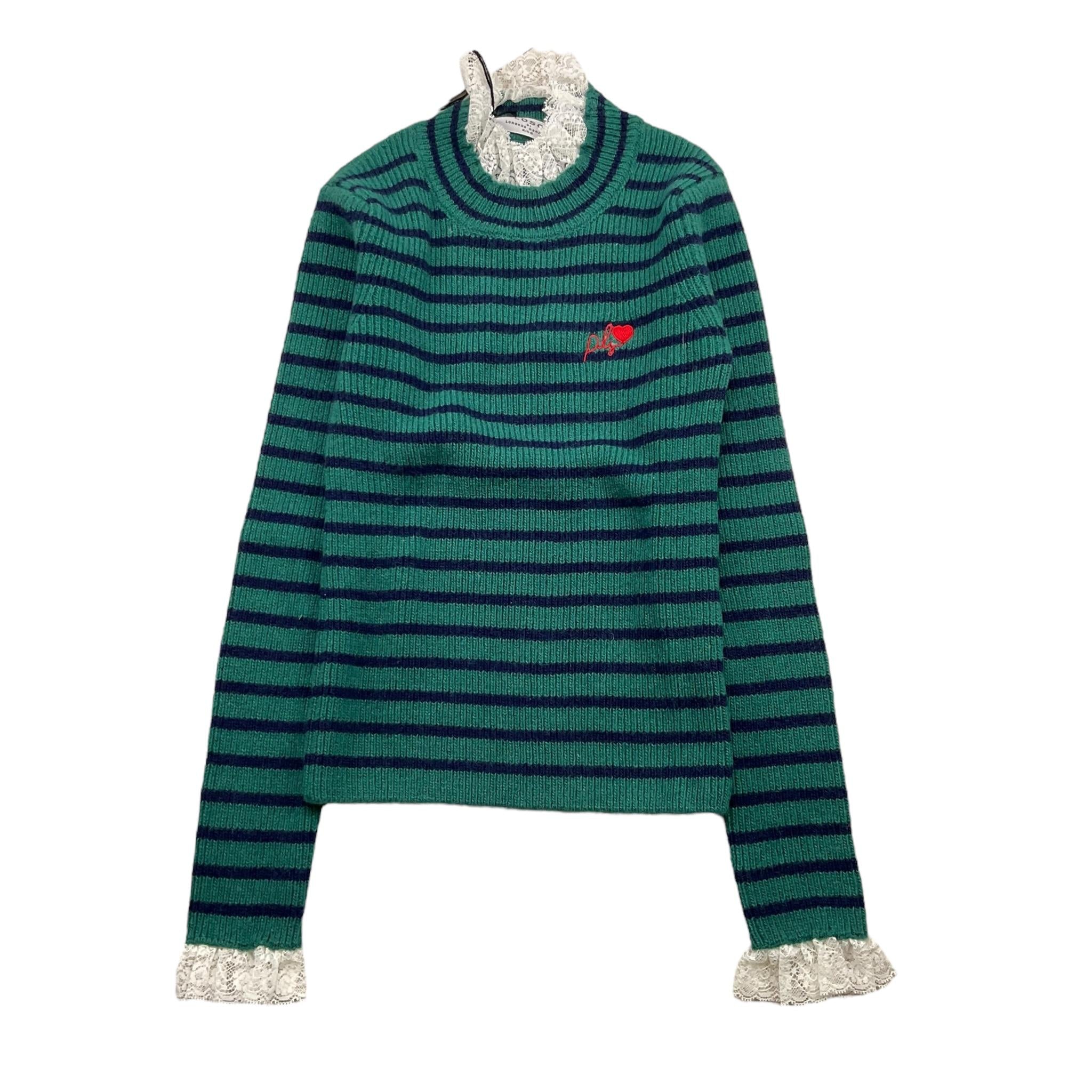 PHILOSOPHY maglioncino fantasia a righe con colletto ricamato Verde per Bambina PFMA043X VERDE PHILOSOPHY