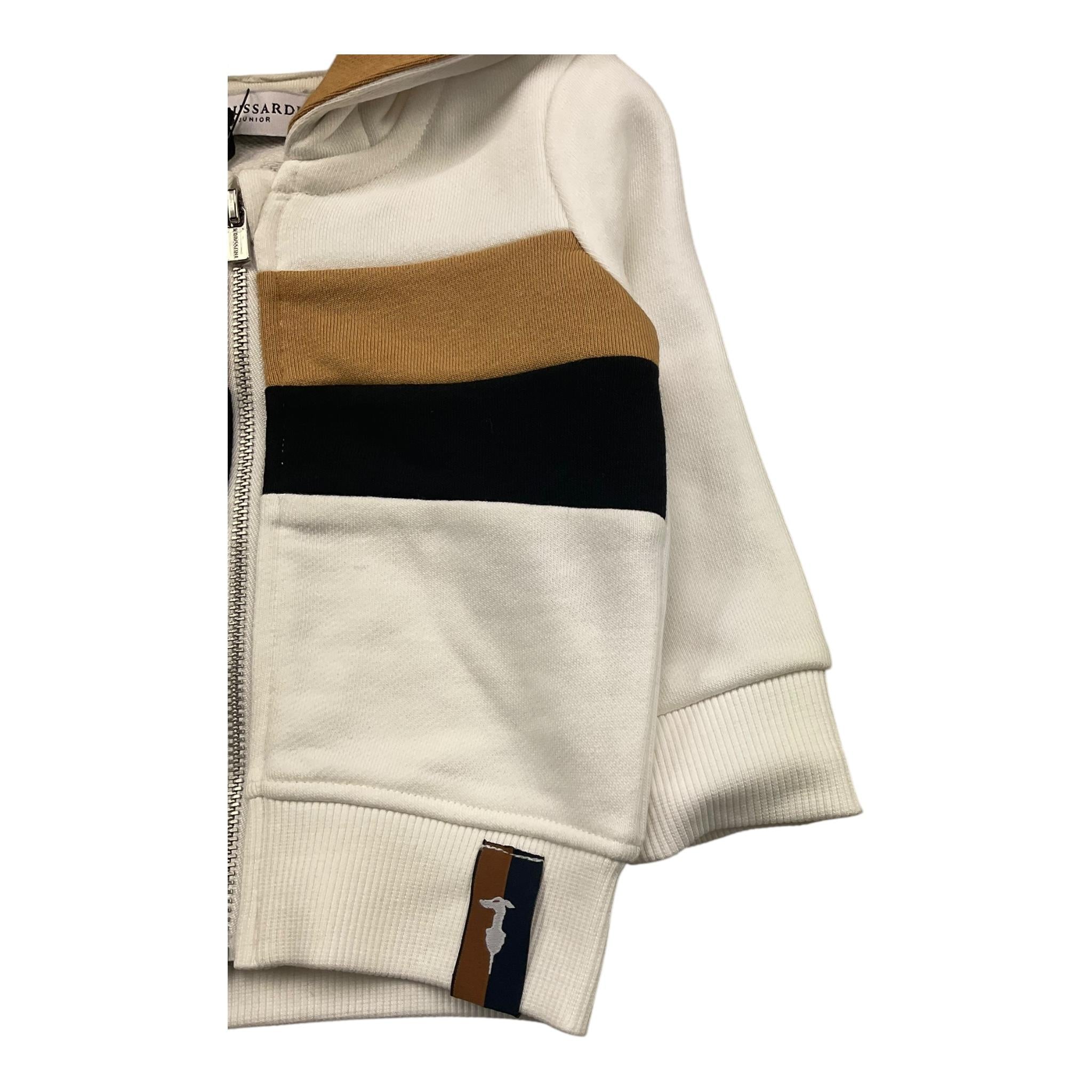 TRUSSARDI felpa con zip e cappuccio tinta unita Panna per Neonato TIA25068FE PANNA TRUSSARDI