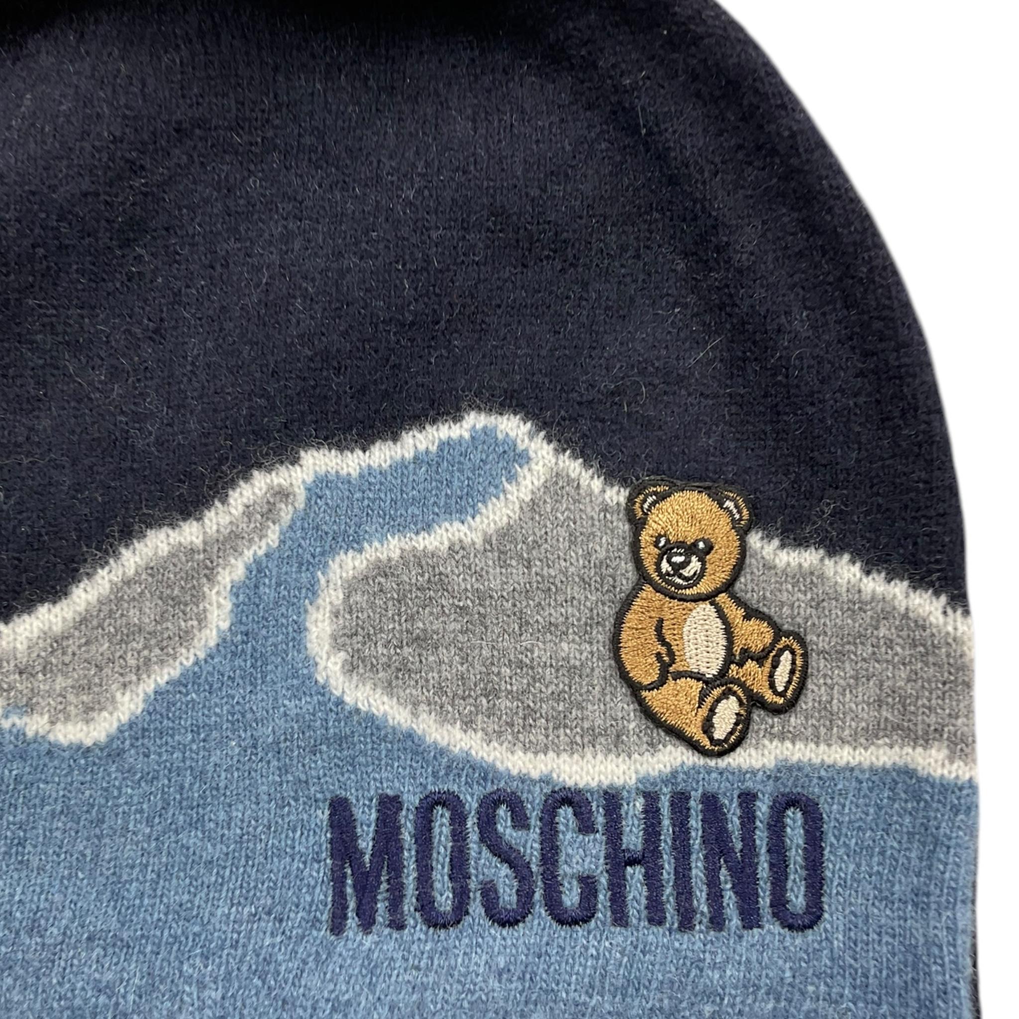 MOSCHINO cappello tinta unita con stampa Blu per Bambino HMX02K BLU MOSCHINO