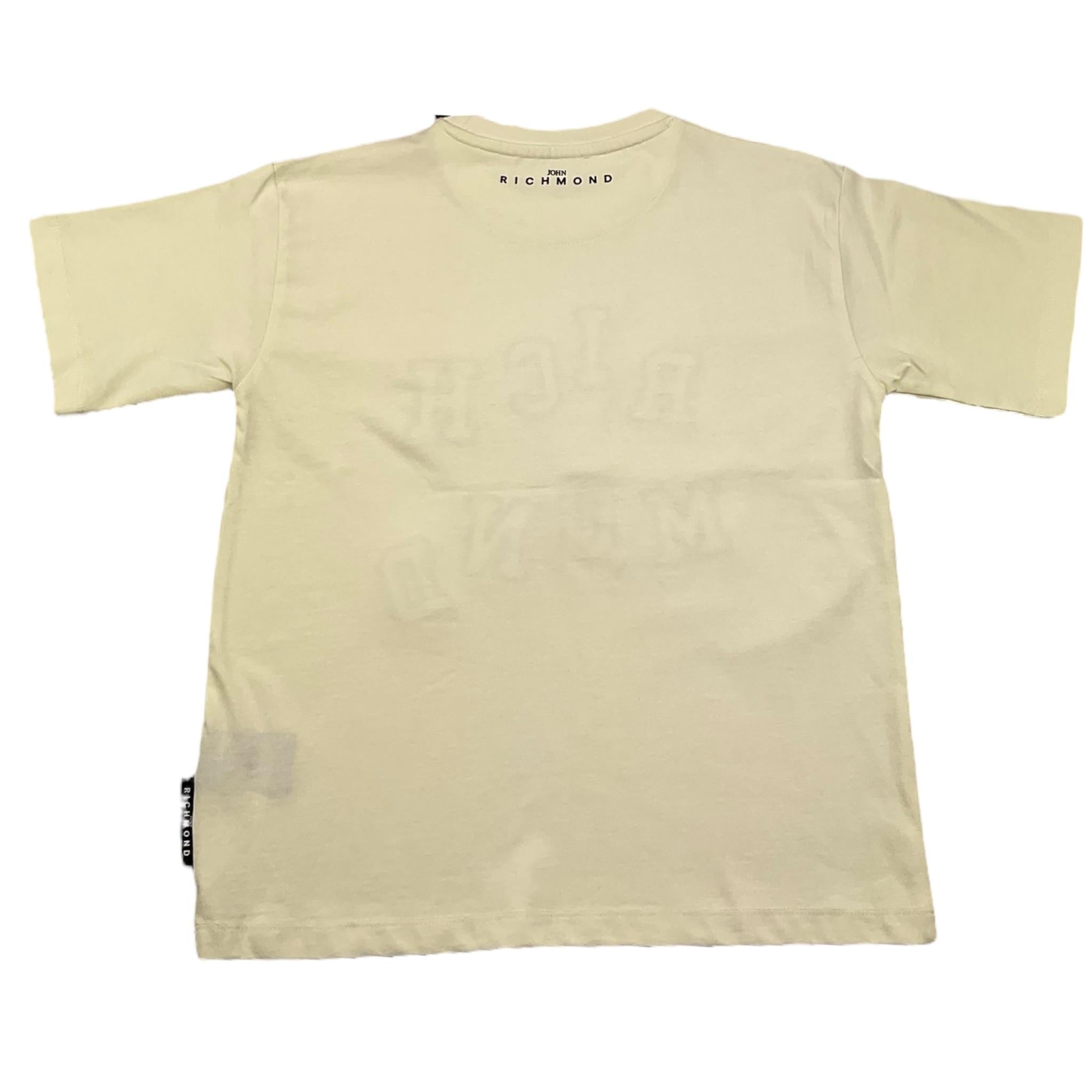 JOHN RICHMOND t-shirt girocollo tinta unita con stampa Panna per Bambino RBA25128TS PANNA JOHN RICHMOND