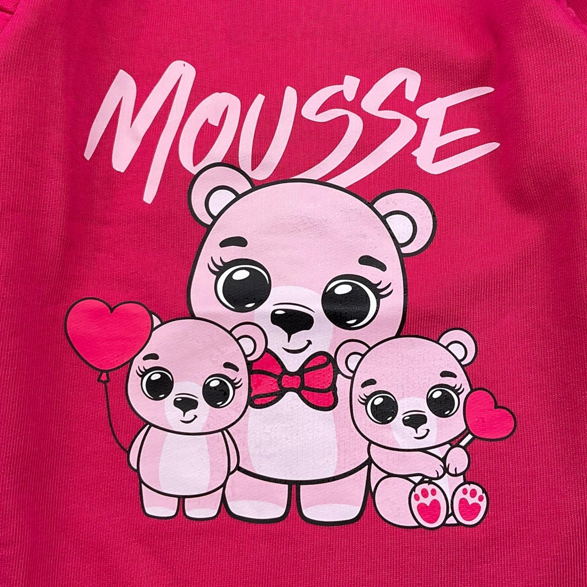 MOUSSE felpa tinta unita girocollo con stampa Fuxia per Bambina SBUFFO FUXIA MOUSSE