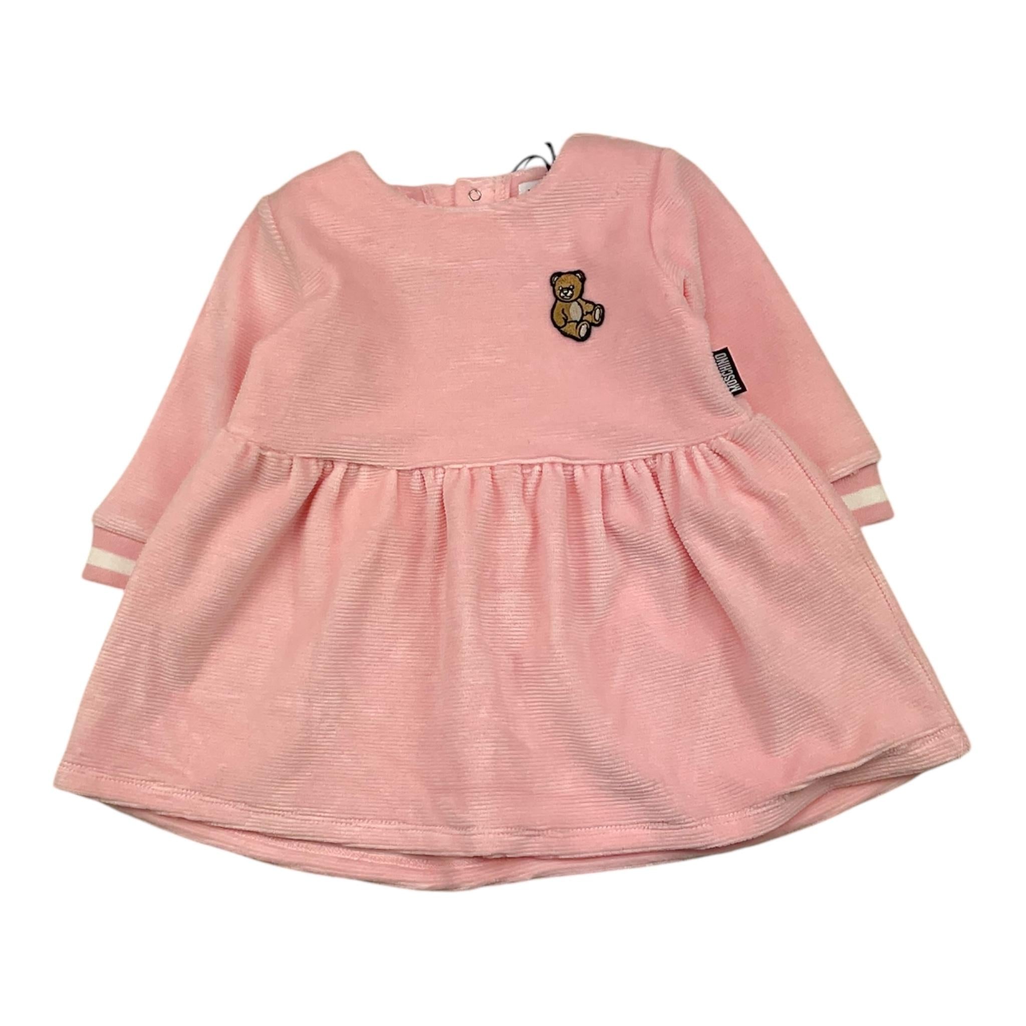 MOSCHINO abito tinta unita con stampa logo Rosa per Neonata MDV0CR ROSA MOSCHINO