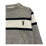 TRUSSARDI maglia girocollo tinta unita con profili in contrasto Grigio per Neonato TIA25030MA GRIGIO TRUSSARDI
