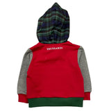TRUSSARDI felpa con zip e cappuccio tinta unita con maniche in contrasto Rosso per Neonato TIA25049FE ROSSO TRUSSARDI