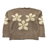 MONNALISA maglia girocollo tinta unita con fiori Tortora per Bambina 798605 TORTORA MONNALISA