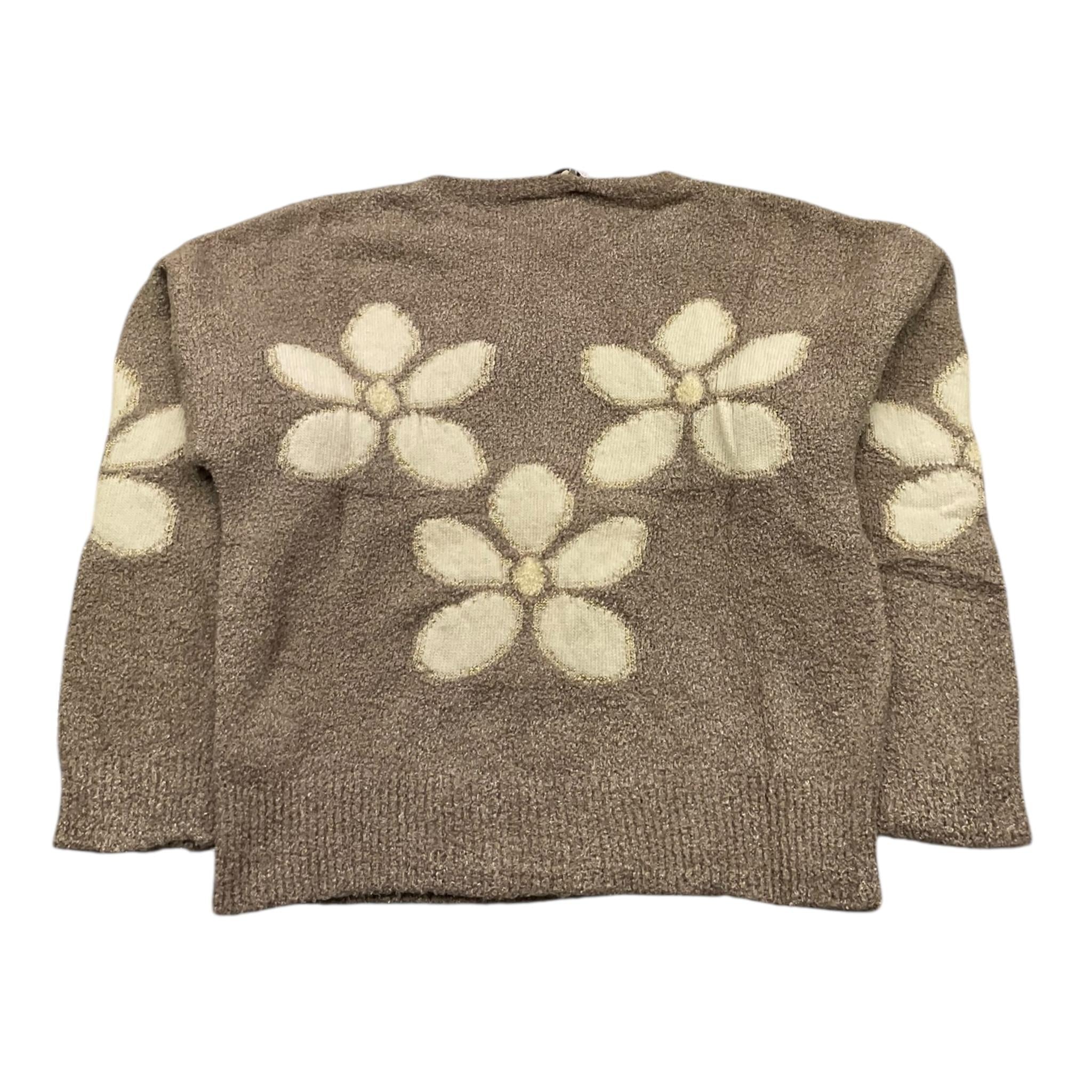 MONNALISA maglia girocollo tinta unita con fiori Tortora per Bambina 798605 TORTORA MONNALISA