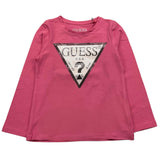 GUESS shirt girocollo tinta unita con rouches Rosa per Neonata K2BI23K6YW1 ROSA GUESS