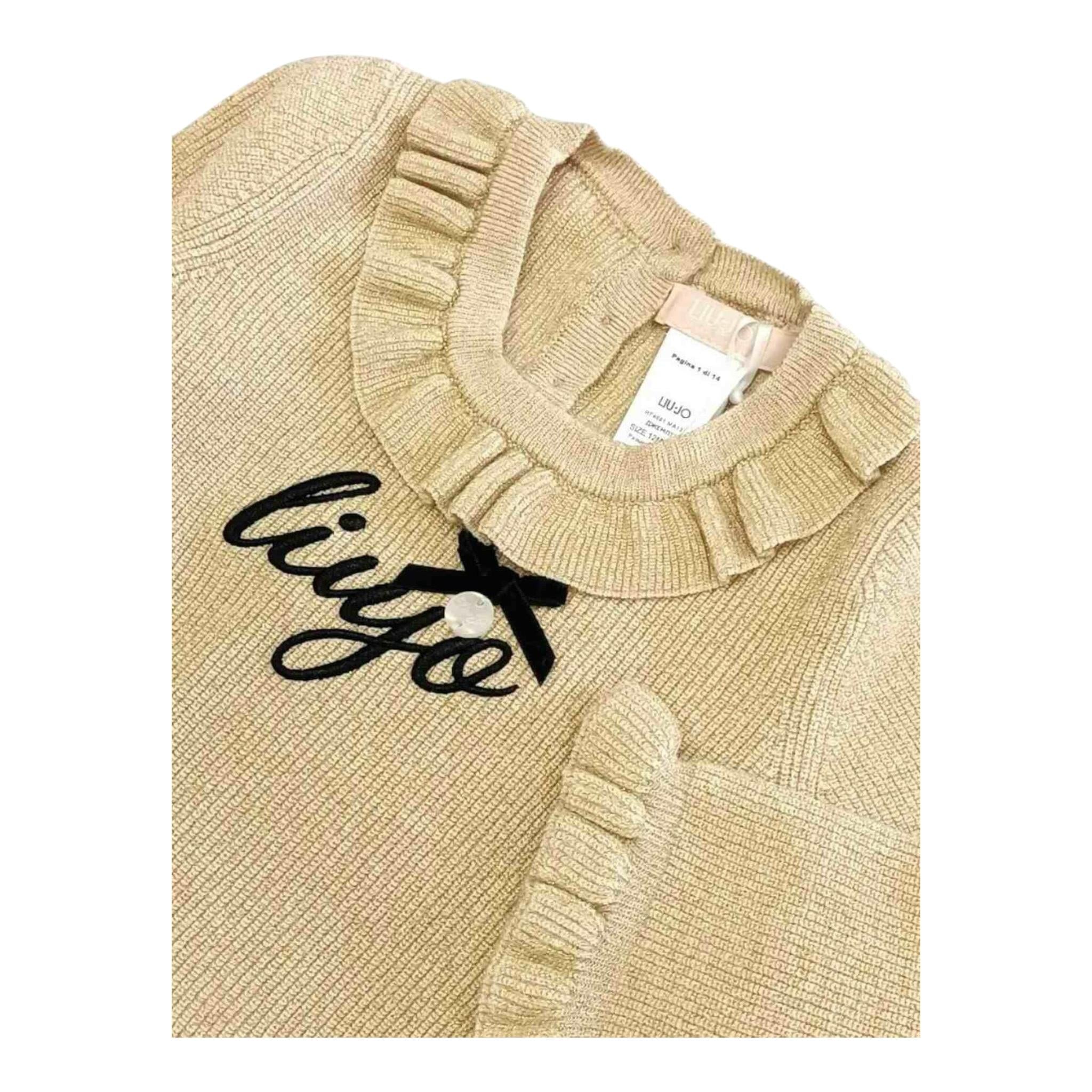 LIU JO maglia girocollo tinta unita cn colletto rouches Oro per Neonata HF4081XX ORO LIU JO