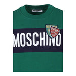 MOSCHINO felpa chiusa girocollo bicolore Verde/blu per Neonato MUF05G VERDE/BLU MOSCHINO
