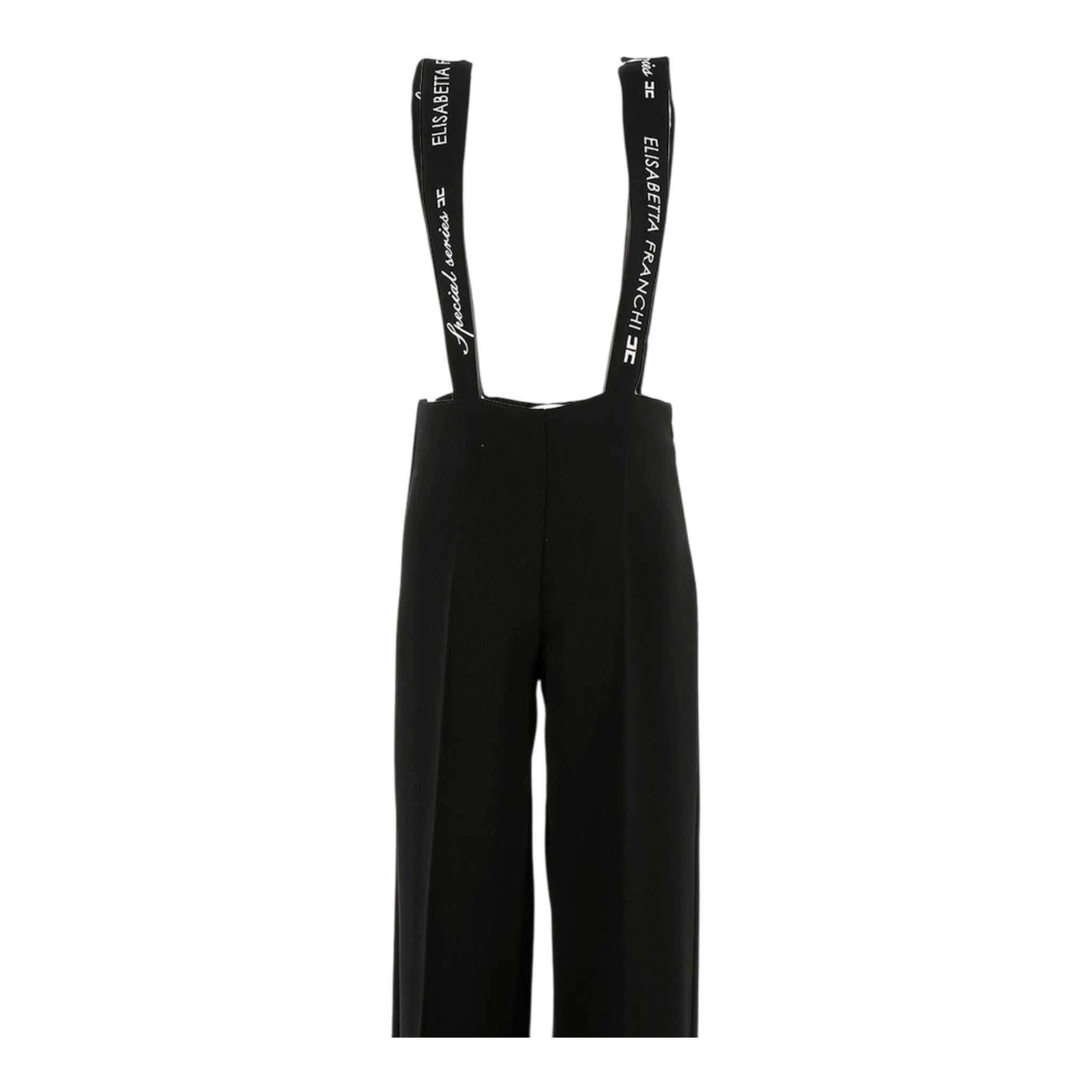 ELISABETTA FRANCHI salopette tinta unita con logo Nero per Bambina EFPA265XX NERO ELISABETTA FRANCHI