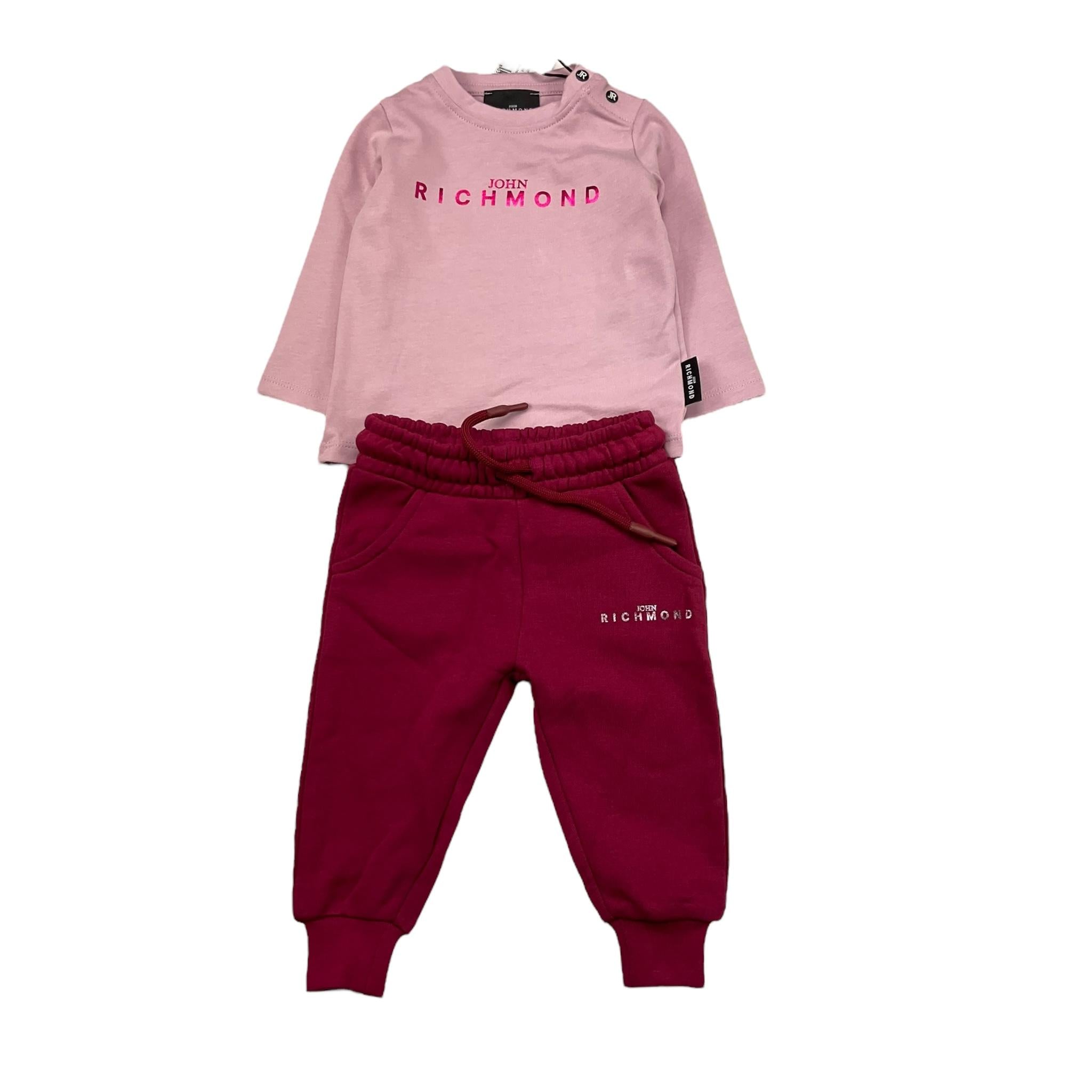 JOHN RICHMOND completo 2pz bicolore shirt-pantalone Rosa per Neonato RIA25020CJJ ROSA JOHN RICHMOND