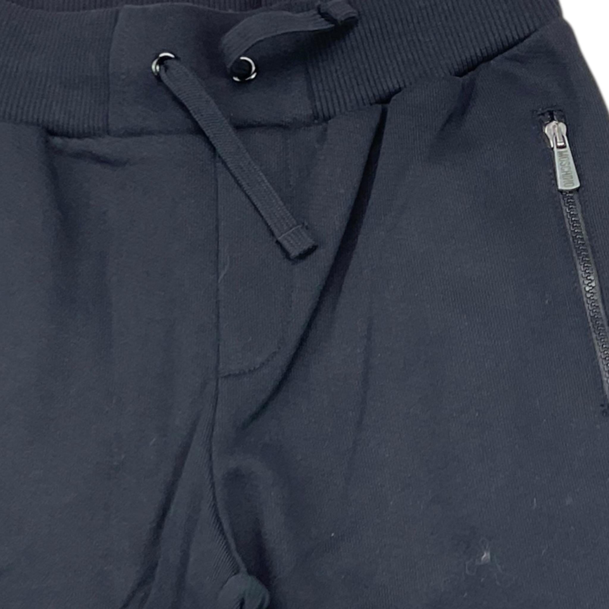 MOSCHINO pantalone modello tuta tinta unita con stampa Nero per Bambino HUP08L NERO MOSCHINO