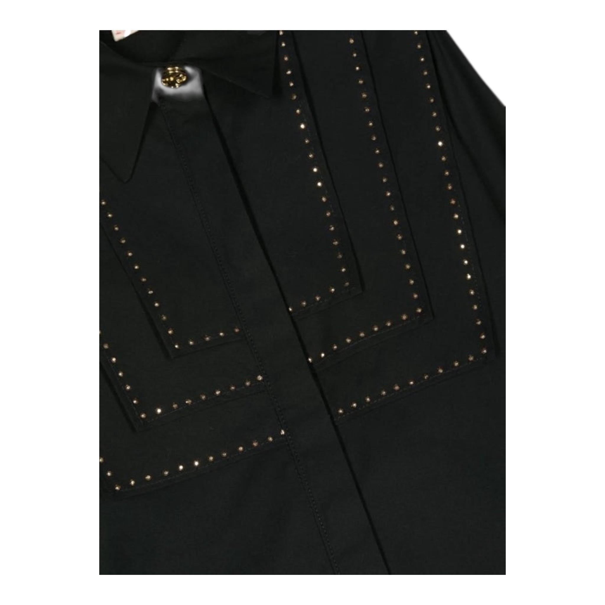 ELISABETTA FRANCHI camicia tinta unita con borchie Nero per Bambina EFCA200 NERO ELISABETTA FRANCHI