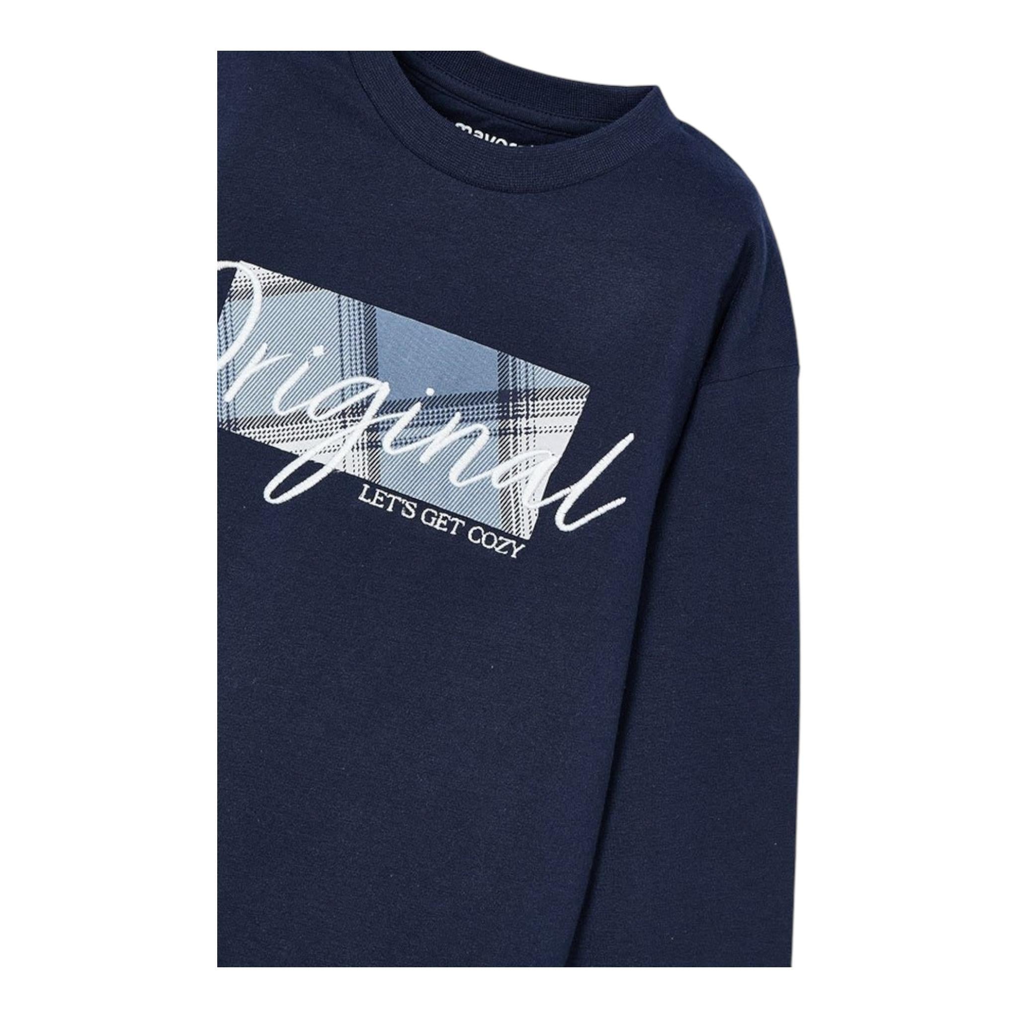 MAYORAL shirt girocollo tinta unita con stampa Blu per Bambino 4046 BLU MAYORAL