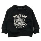 JOHN RICHMOND felpa chiusa girocollo tinta unita cn stampa in contrasto Nero per Neonato RIA25119FE NERO JOHN RICHMOND