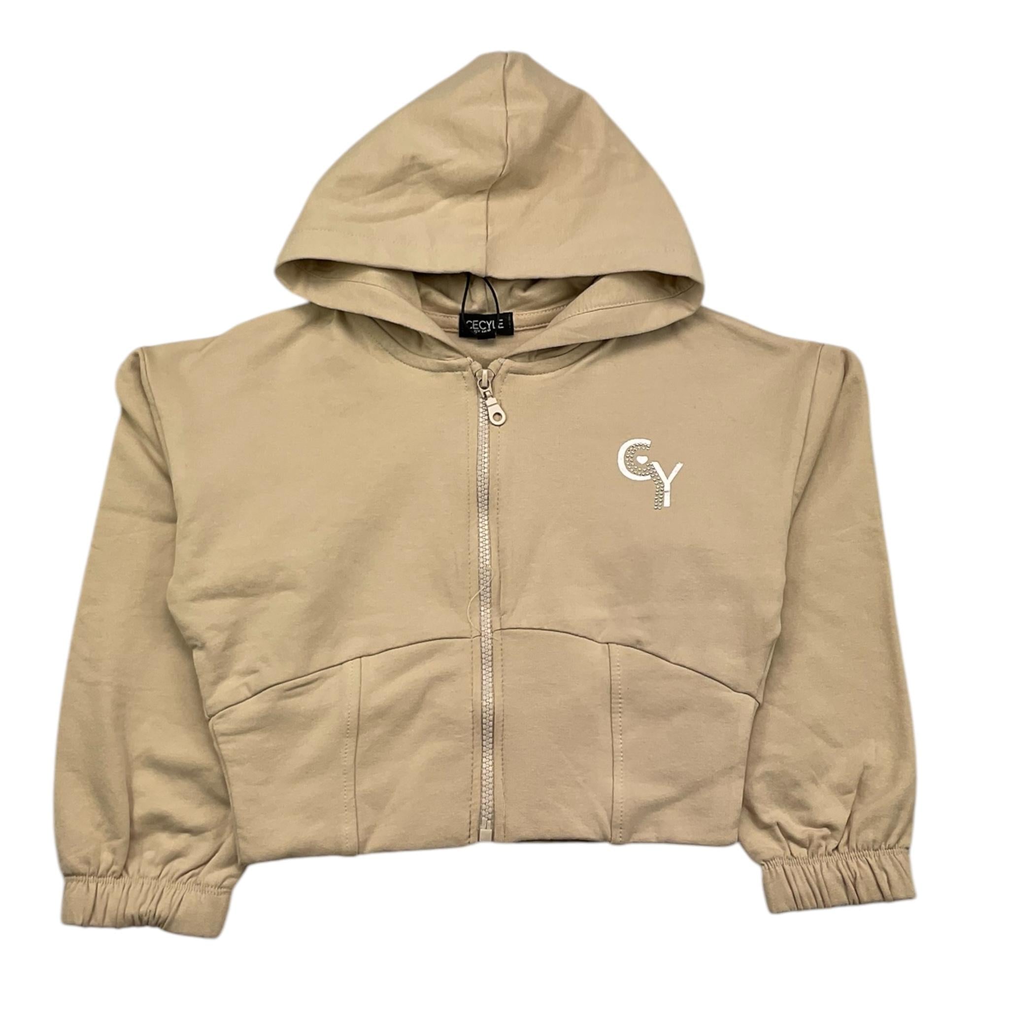 YOURS felpa con zip e cappuccio tinta unita Beige per Bambina BY1861 BEIGE YOURS