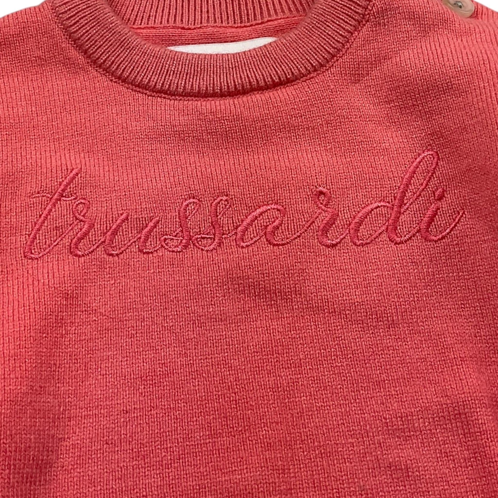 TRUSSARDI maglia girocollo tinta unita Salmone per Neonata TIA25011MAF SALMONE TRUSSARDI