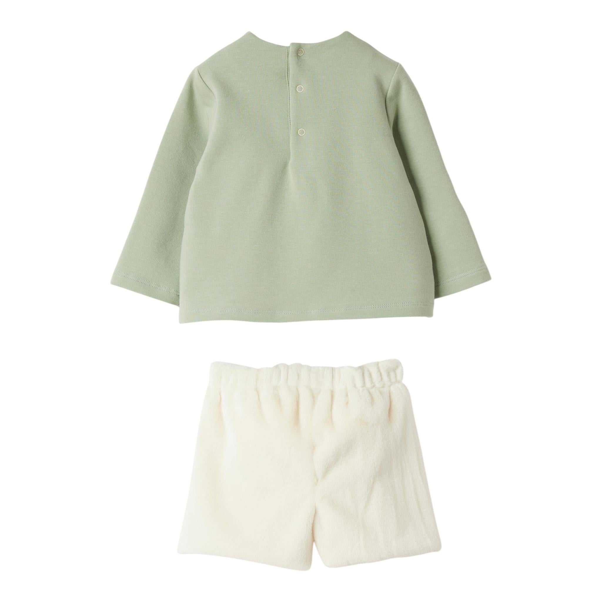 IL GUFO completo 2 pezzi felpa-culotte Verde per Neonato A24DP502M0100 VERDE IL GUFO