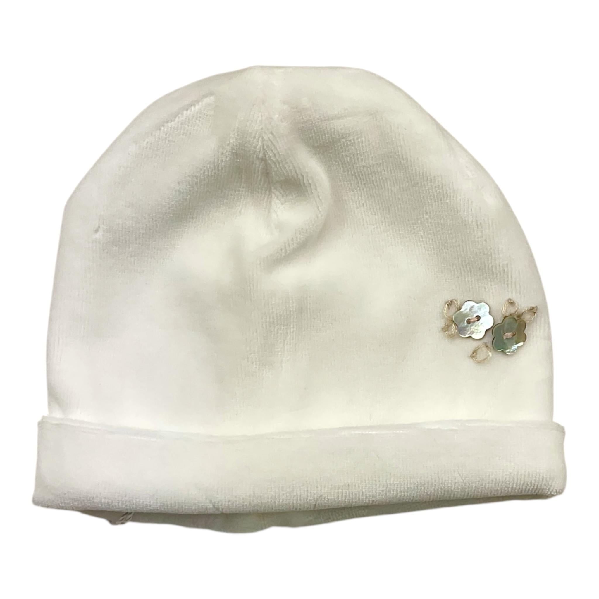 BARCELLINO cappello tinta unita con applicazioni Bianco per Neonata 115810 BIANCO BARCELLINO