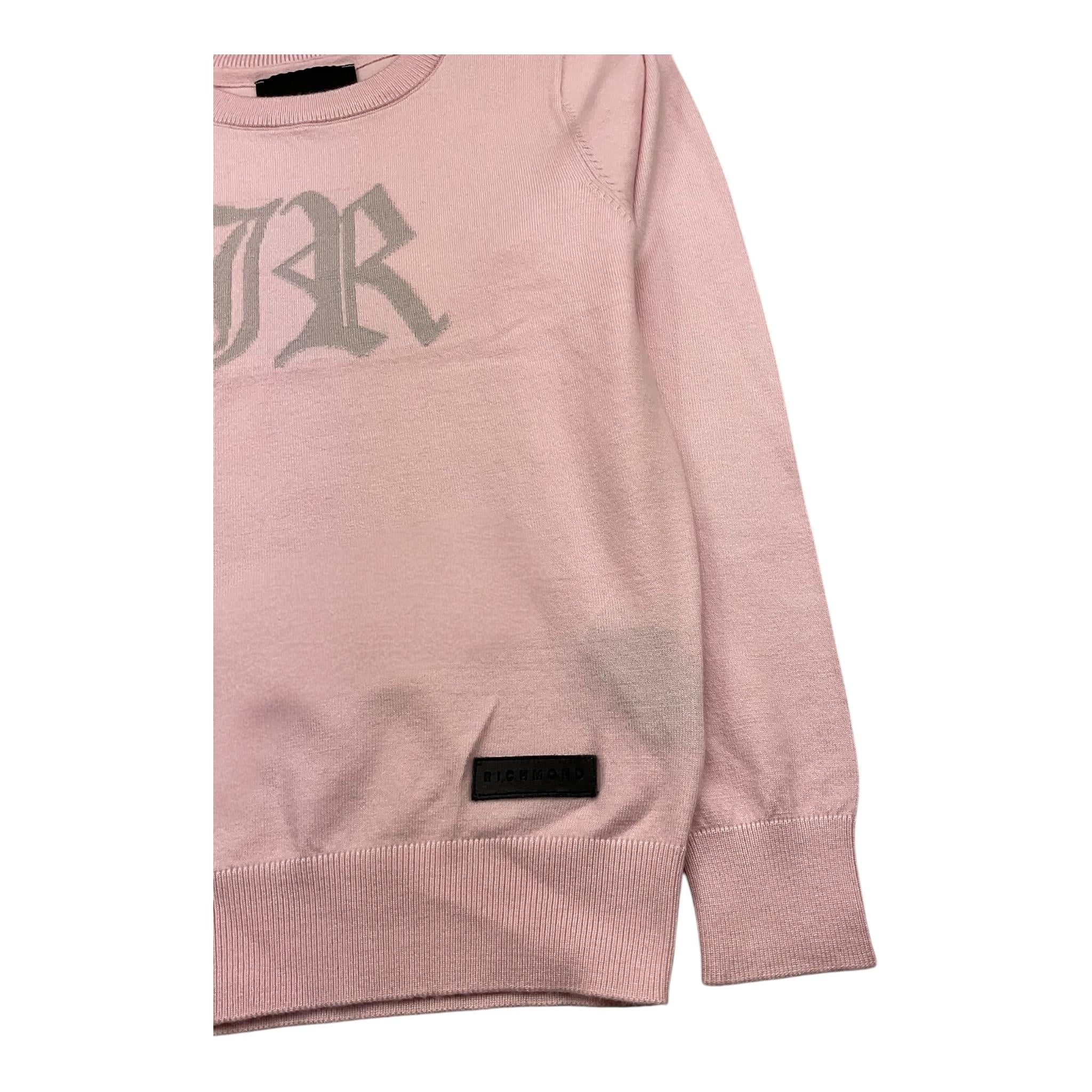JOHN RICHMOND maglia girocollo tinta unita con stampa in contrasto Rosa per Bambina RGA25012MA ROSA JOHN RICHMOND
