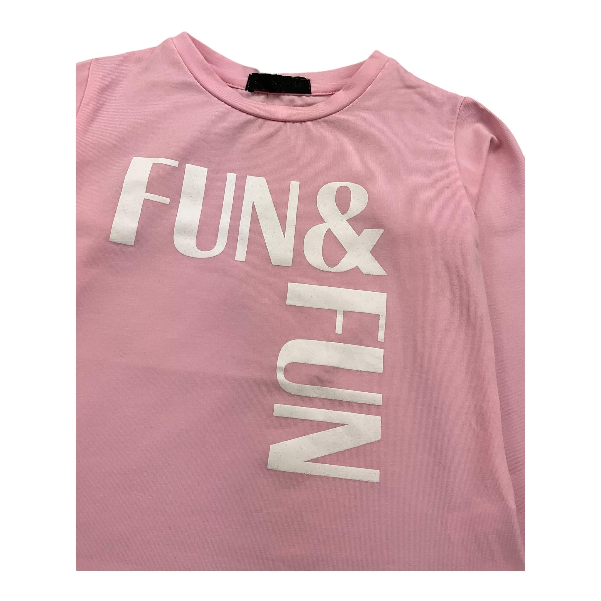 FUN & FUN shirt girocollo tinta unita cn logo Rosa per Neonata FNBTS12831 ROSA FUN & FUN