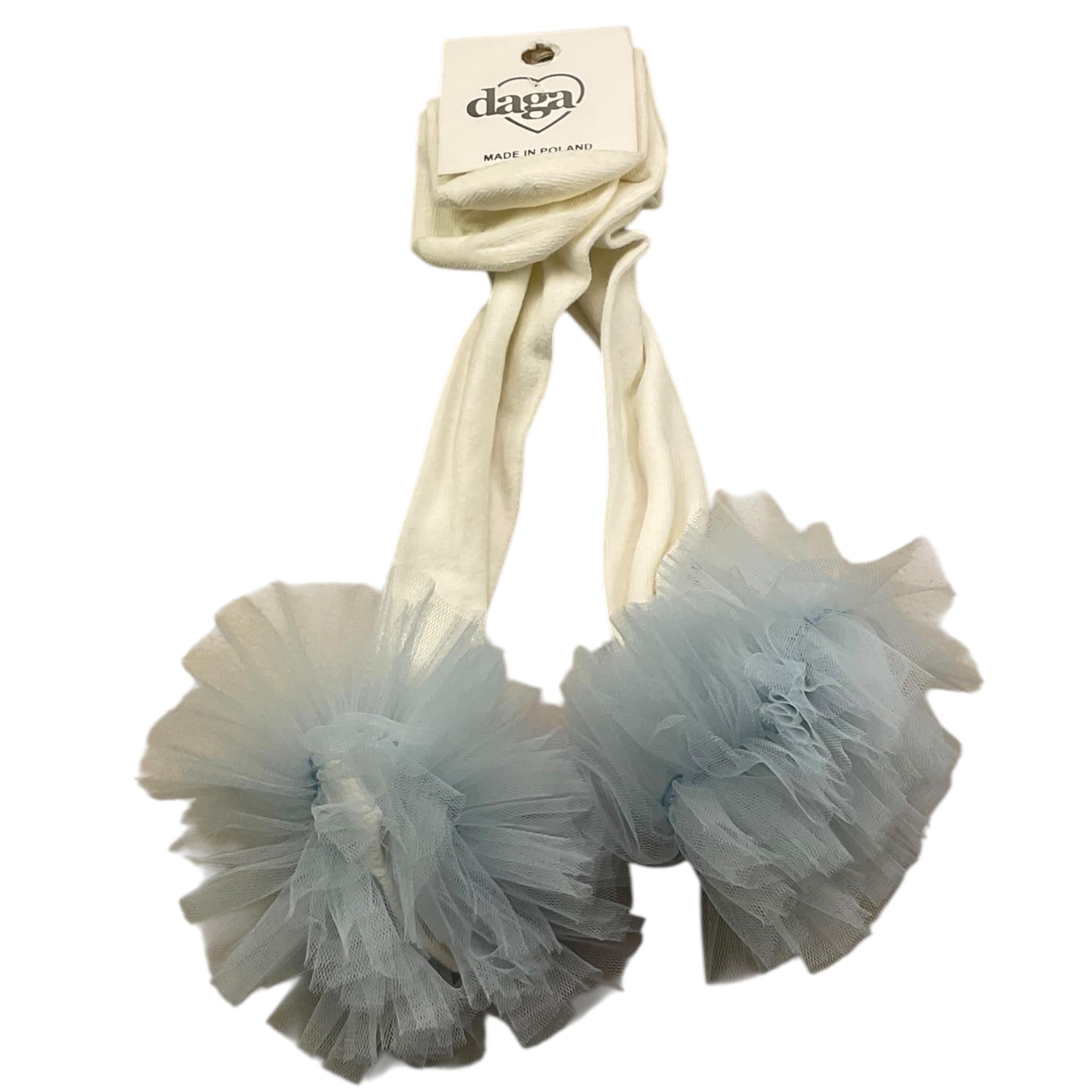 DAGA COLLECTION calzini tinta unita con tulle Bianco per Bambina M24187 BIANCO DAGA COLLECTION