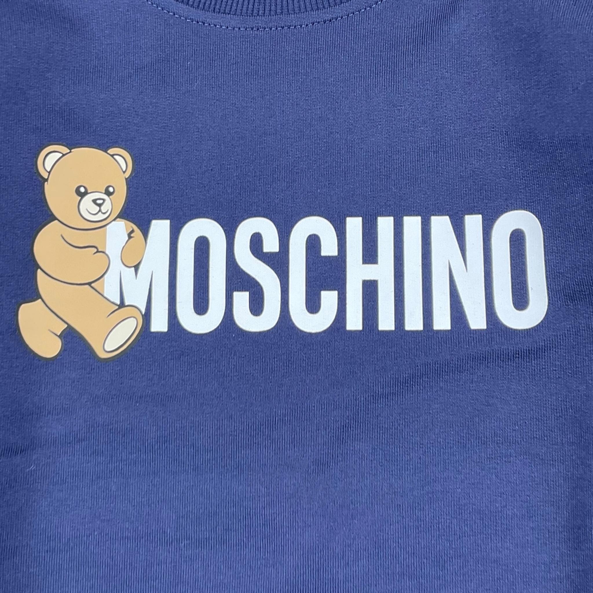 MOSCHINO abito tinta unita modello felpa con logo Blu per Bambina HDV0GY BLU MOSCHINO