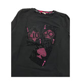 LIU JO shirt girocollo tinta unita con brillantini Nero per Bambina GF3229 NERO LIU JO